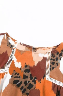 Discount Dear-Lover Abstract Printed Long Sleeve Blouse Multicolor-4