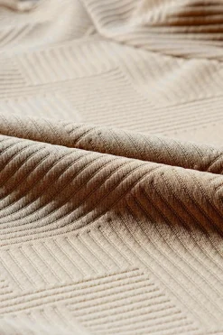 Discount Dear-Lover  Asymmetric Buttons Detail High Neck Textured Sweatshirt Apricot