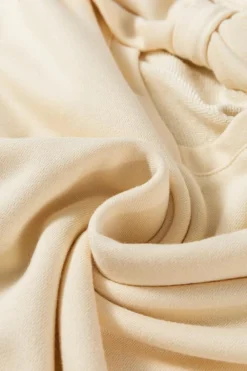Sale Dear-Lover Bowknot Dewback Round Neck Sweatshirt Apricot
