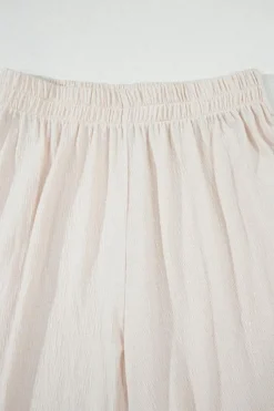 New Dear-Lover Buttoned V Neck Tank Top and Wide Leg Pants Casual Outfit Apricot