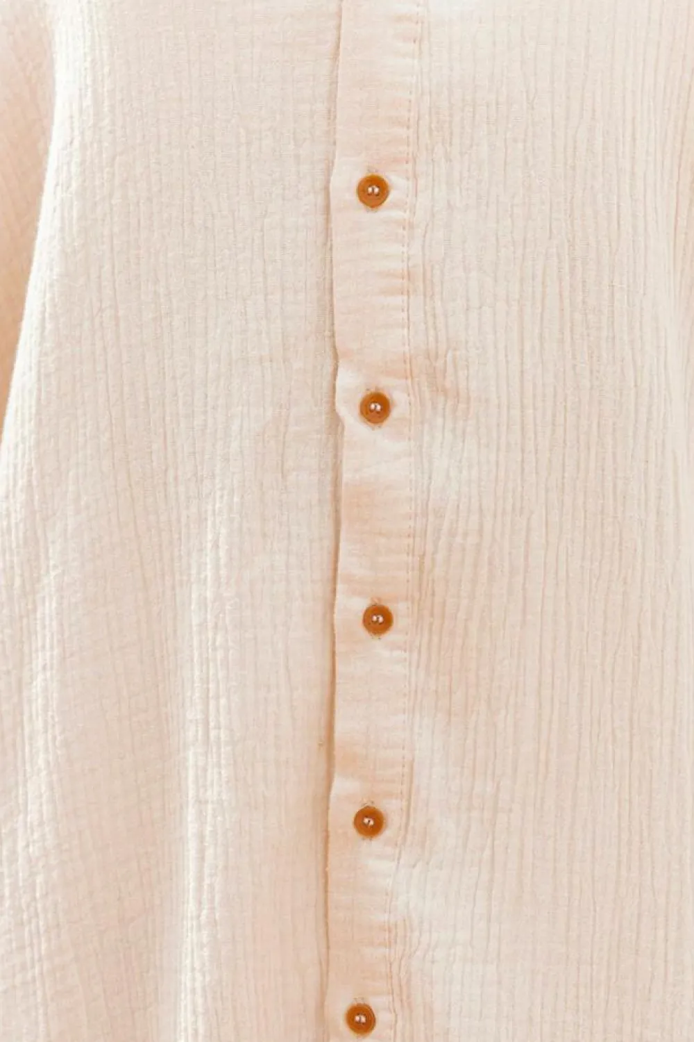 Best Dear-Lover Crinkled Buttons Maxi Beach Dress with Slits Apricot