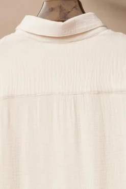 Best Dear-Lover Crinkled Buttons Maxi Beach Dress with Slits Apricot