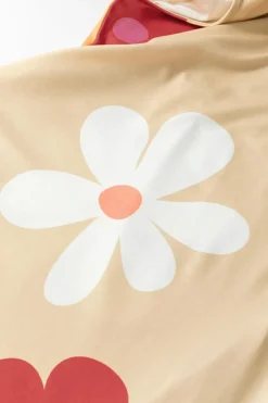 Discount Dear-Lover Daisy Flower Print Tank Dress Apricot