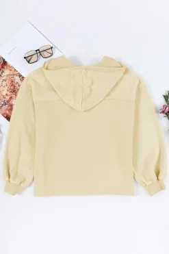 Outlet Dear-Lover Flap Pocket Drawstring Hood Zip Up Jacket Apricot