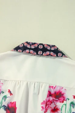 Hot Dear-Lover Floral Print Buttoned High Waist Shirt Mini Dress Apricot