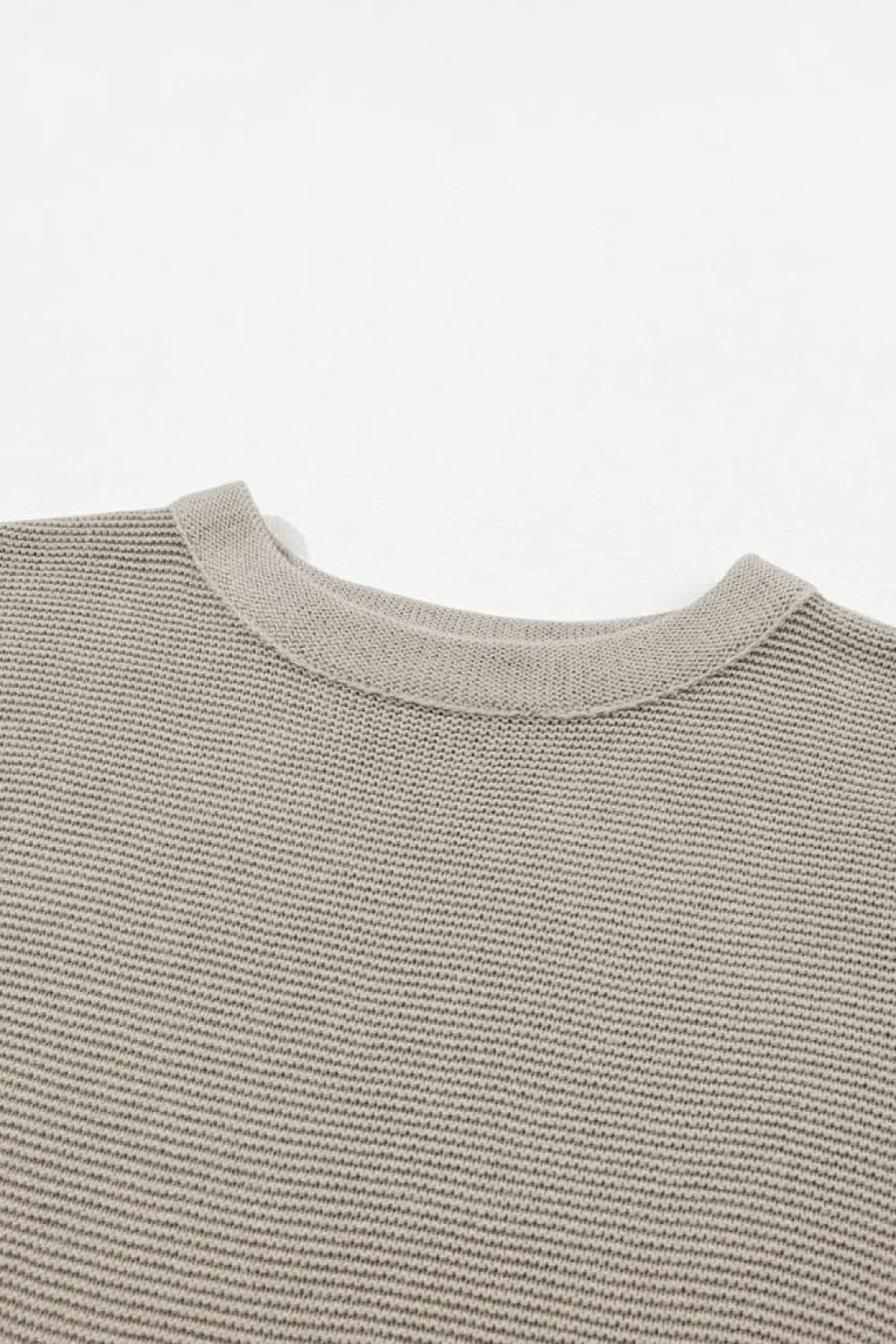 Fashion Dear-Lover High Neck Short Bat Sleeve Sweater Apricot