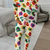 New Dear-Lover Leopard Print Long Sleeve Top and Skinny Pants Lounge Set Apricot