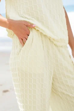 Hot Dear-Lover Metallic Lattice Textured Casual Two Piece Set Apricot