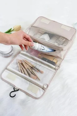 Online Dear-Lover Multi-functional Make Up Organizer Travel Toiletry Bag Apricot