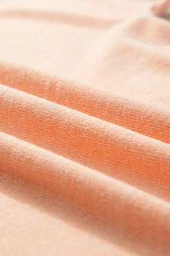 New Dear-Lover Button Detail Batwing Sleeve Casual Tee Apricot Pink
