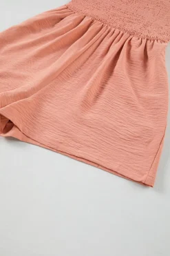 Hot Dear-Lover Casual Pocketed Smocked Sleeveless Romper Apricot Pink