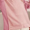 Outlet Dear-Lover Color Block Waffle High Low Raglan Sleeve Sweatshirt Apricot Pink