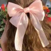 Sale Dear-Lover Gauze Bowknot Hair Clip Apricot Pink