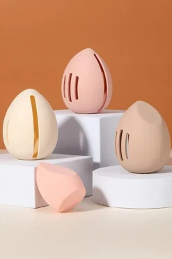 Outlet Dear-Lover Hollow Out Silicone Makeup Sponge Storage Bow Apricot Pink