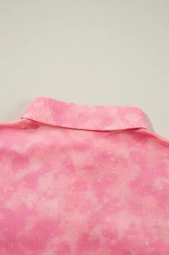 Sale Dear-Lover Mineral Wash Sequin Patchwork Flap Pocket Shacket Apricot Pink