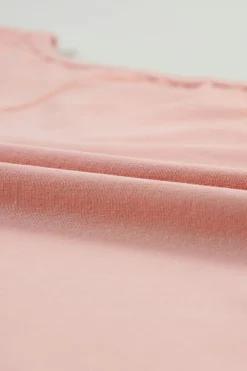 New Dear-Lover Mineral Wash Studded Star Patch Graphic High Low Tee Apricot Pink
