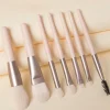 Clearance Dear-Lover 8pcs Soft Fluffy Mini Makeup Brush Set with Bag Apricot Pink