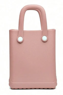Hot Dear-Lover Waterproof EVA Random Decorations Hollow Tote Bag Apricot Pink