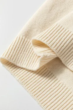 Hot Dear-Lover Pleated Sleeve Hollow Detail Button Sweater Cardigan Apricot