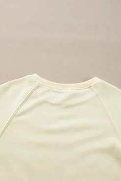 Best Dear-Lover Rainbow Colorblock Striped Pullover Sweatshirt Apricot