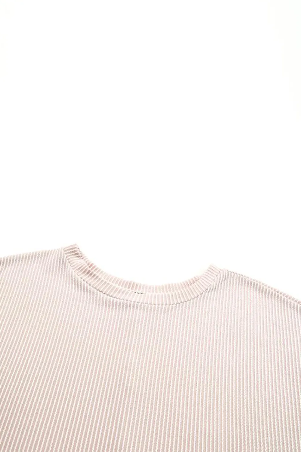 New Dear-Lover Ribbed Knit Batwing Sleeve Tunic Oversized T Shirt Apricot