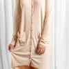 Outlet Dear-Lover Selected Button Pocketed High Low Cardigan Apricot