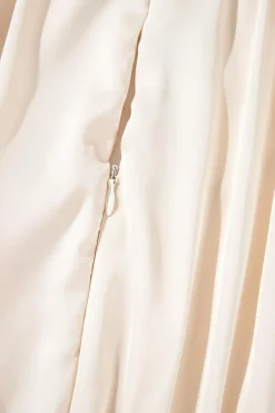 Clearance Dear-Lover Tiered Ruffled Puff Sleeve Loose Fit Mini Dress Apricot