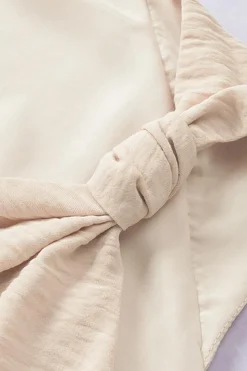 Sale Dear-Lover V Neck Knotted Shoulder Vest Apricot