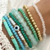 Hot Dear-Lover Multi Layered Beaded Bracelet Set Aruba Blue