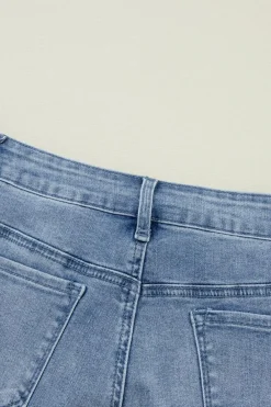 Sale Dear-Lover Acid Wash Distressed Wide Leg High Waist Jeans Ashleigh Blue