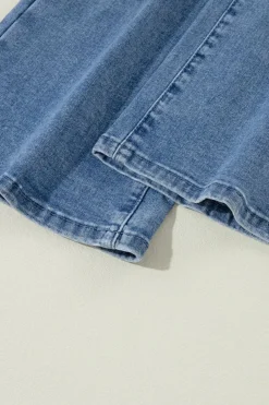 Sale Dear-Lover Acid Wash Distressed Wide Leg High Waist Jeans Ashleigh Blue