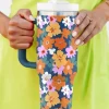 New Dear-Lover Flower Print Hane Large Thermal Tumbler 40oz Ashleigh Blue