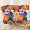 Discount Dear-Lover Flower Print Zipper Corduroy Large Cosmetic Bag Ashleigh Blue