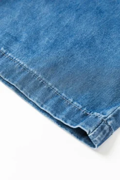 Sale Dear-Lover Smocked Waist Wide Leg Jeans Ashleigh Blue