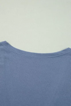 Hot Dear-Lover Solid Color Rib Knit Open Front Tunic Cardigan Ashleigh Blue