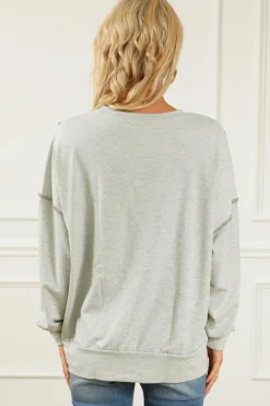 Best Dear-Lover Asymmetrical Texture Splicing Loose Sweatshirt Leopard