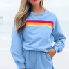 Discount Dear-Lover Accent Pullover and Shorts Two Piece Casual Set Beau Blue