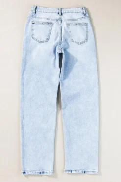 Discount Dear-Lover Acid Wash Straight Jeans Beau Blue