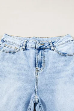 Discount Dear-Lover Acid Wash Straight Jeans Beau Blue