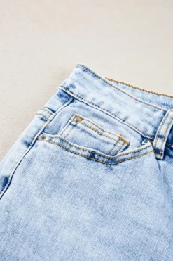 Discount Dear-Lover Acid Wash Straight Jeans Beau Blue