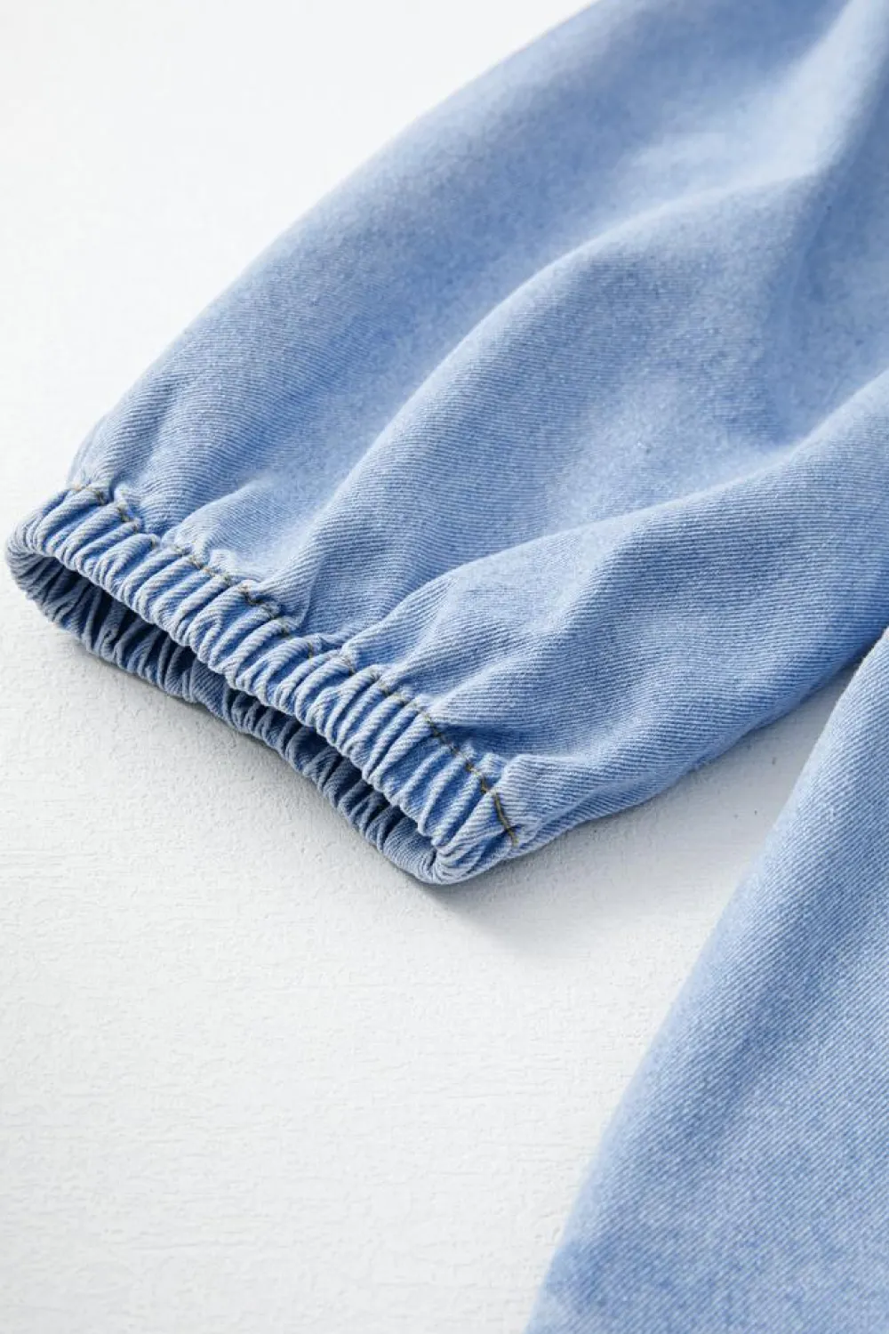 Sale Dear-Lover Denim Button Detail Babydoll Square Neck Mini Dress Beau Blue