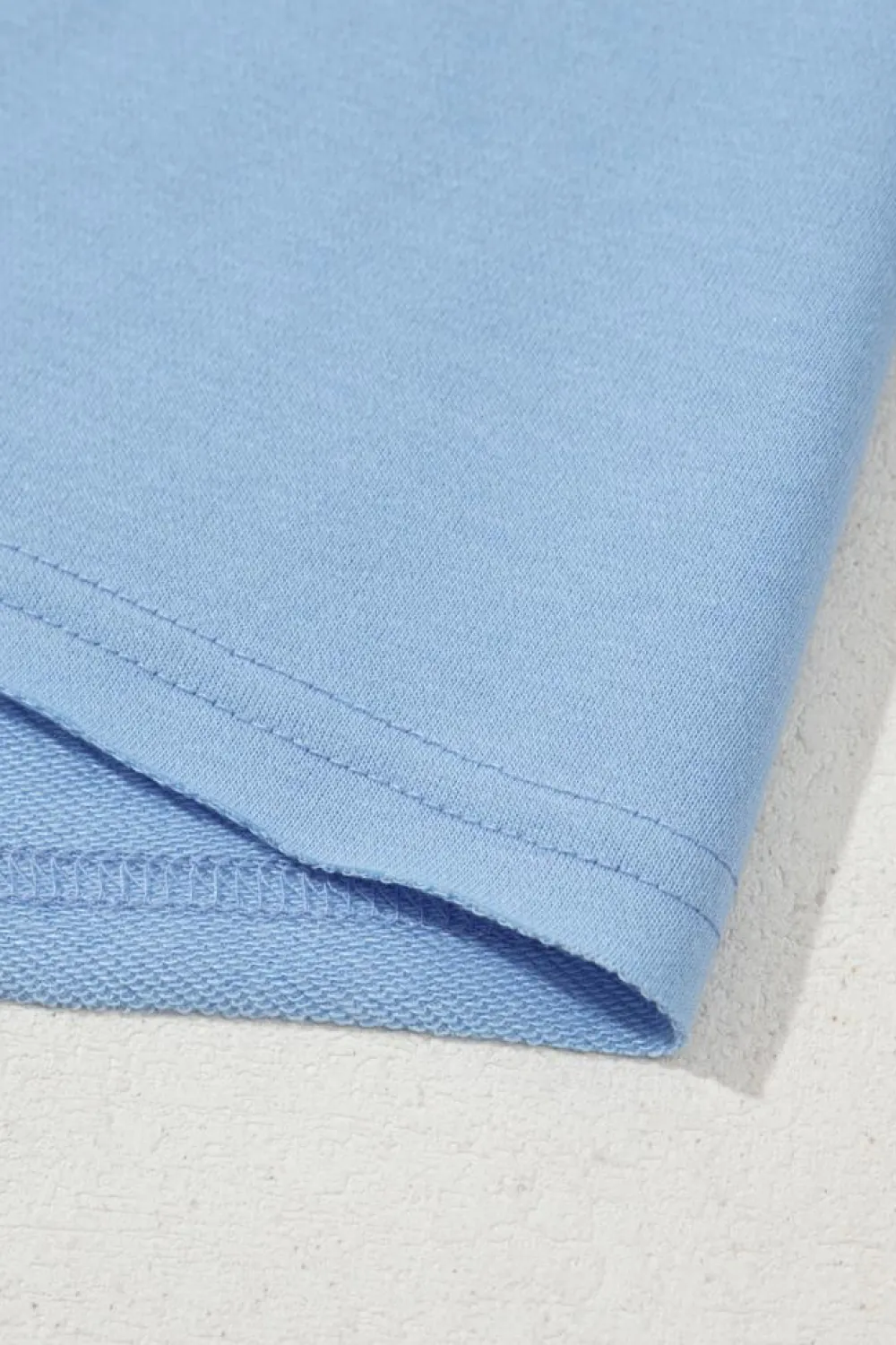 Sale Dear-Lover Eyelet Flower Embroidered Puff Short Sleeve Patchwork Crew Neck Blouse Beau Blue