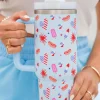 Online Dear-Lover Flag Day Fun Pattern Cup with Handle 40oz Beau Blue