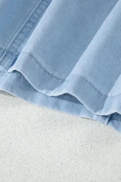 Sale Dear-Lover Knotted Open Back Halterneck Denim Tank Top Beau Blue
