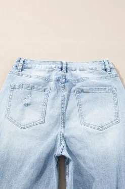 New Dear-Lover Light Wash Distressed Flare Jeans Beau Blue