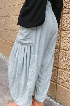 Outlet Dear-Lover Light Wash Side Pockets Elastic High Waist Wide Leg Oversized Jeans Beau Blue