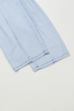 Outlet Dear-Lover Light Wash Side Pockets Elastic High Waist Wide Leg Oversized Jeans Beau Blue