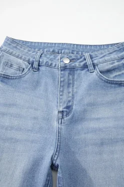 Online Dear-Lover Mineral Wash Raw Hem High Waist Flared Jeans Beau Blue