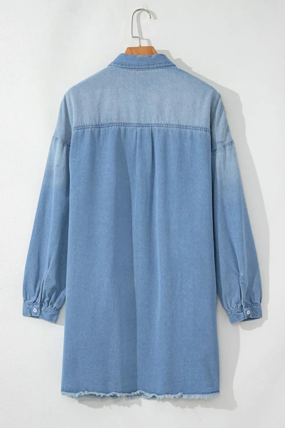Best Dear-Lover Risen Medium Washed Denim Shirt Dress Beau Blue