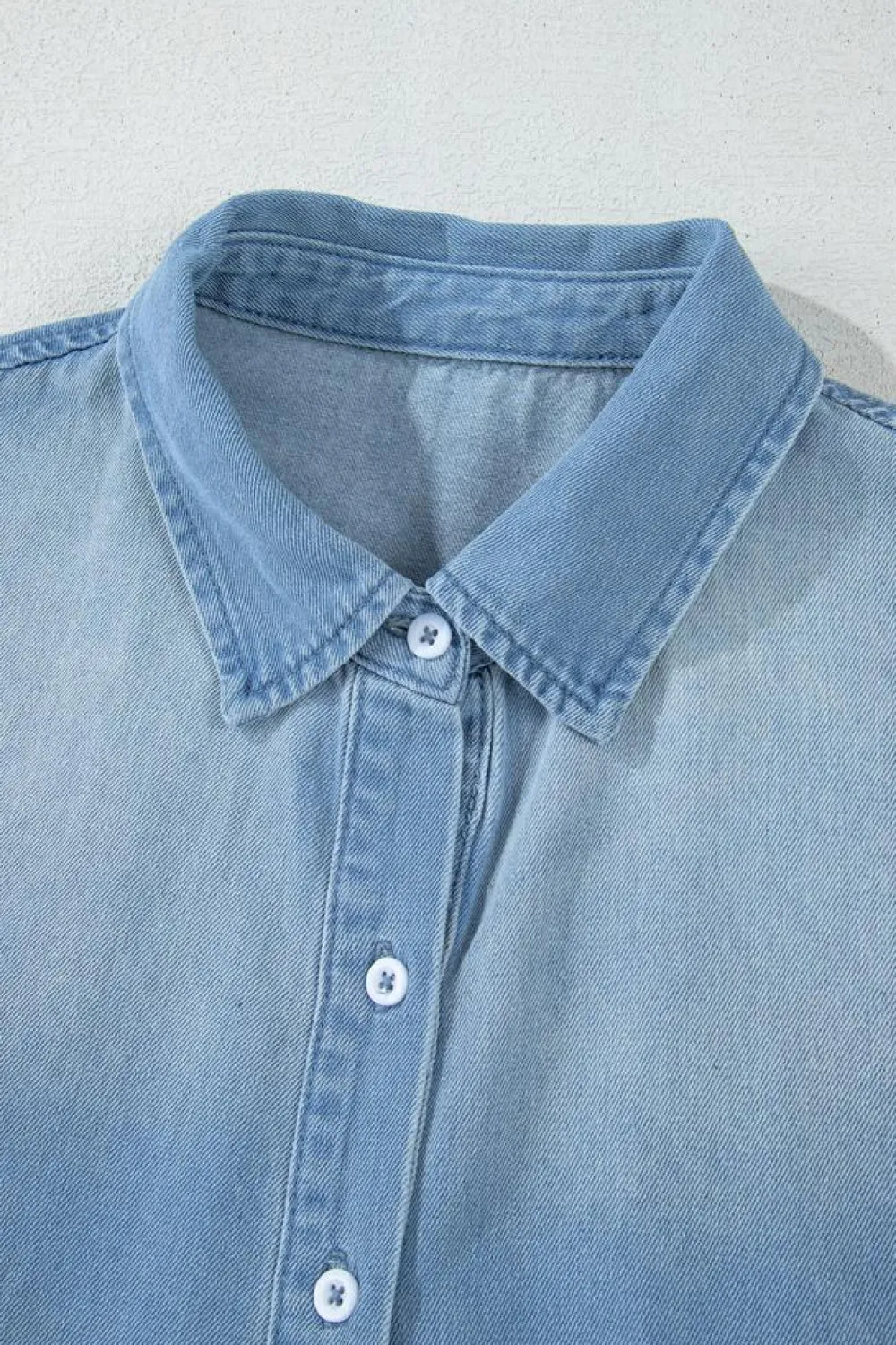 Best Dear-Lover Risen Medium Washed Denim Shirt Dress Beau Blue